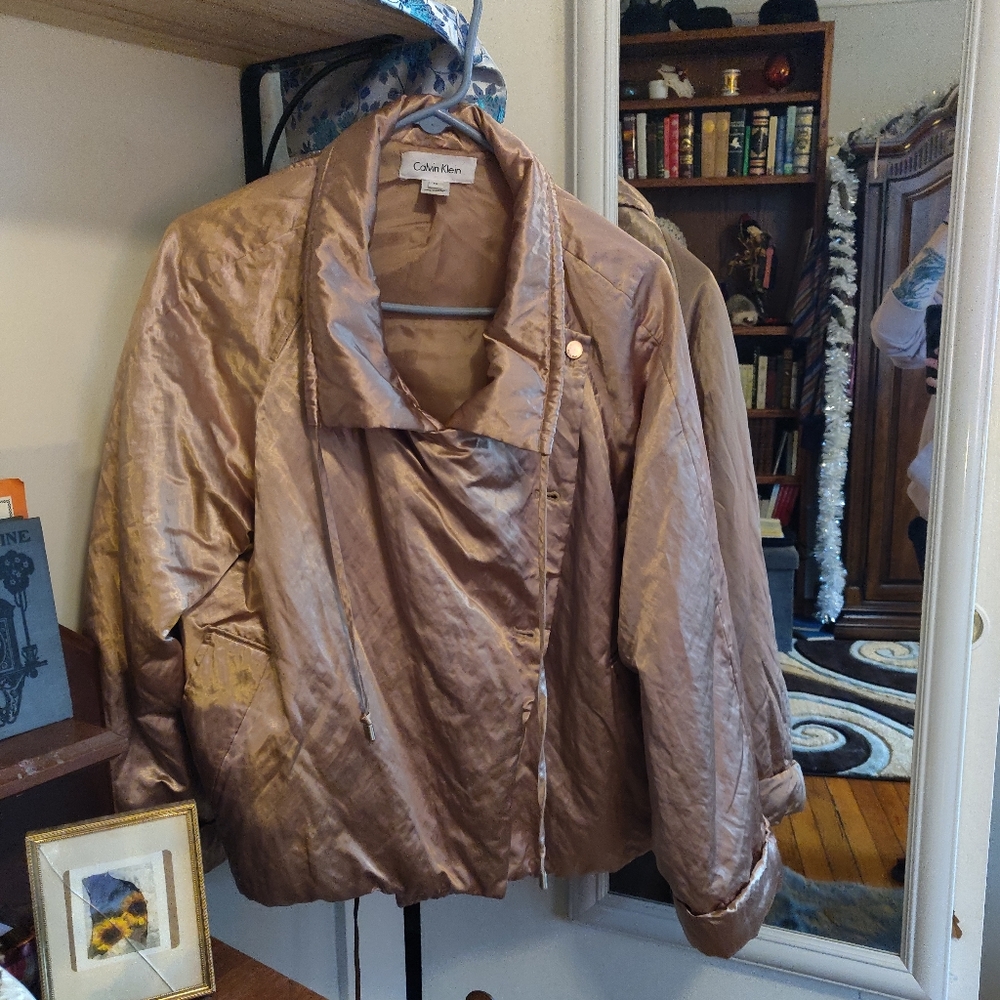 Calvin Klein padded gold coat size XL